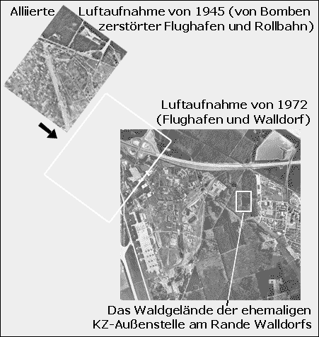 Luftaufnahmen des Flughafens aus den Jahren 1945 und 1972